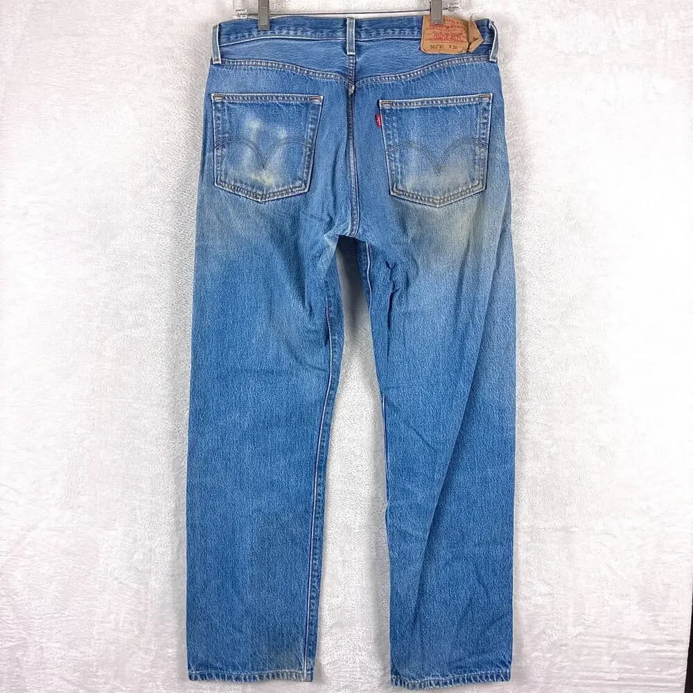 VTG Levis 501 XX Jeans Mens 36x36 (34x33) Faded Whiskered Button Fly Classic